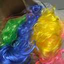 PLULON 6 Pieces Colorful Long Curly Wigs, Long Colorful Hair Wig Wavy Hair Wigs Curly Cosplay Costume Wig for Women Party Dcor