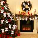 36 Pcs Christmas Mouse Ornaments Wooden Christmas Mice Tree Ornaments Woodland Cute Tree Wreath Decor Xmas Hanging Wood Cutouts Decor for Farmhouse Home Xmas Winter Holiday Party Favors