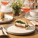 Gibson Home Oslo 12-Piece Porcelain Dinnerware Set – Dinner Plates, Salad Plates & Bowls, Classic White With Black Rim Everyday Dish Set for Home, Kitchen, Microwave & Dishwasher Safe