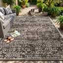 MontVoo Outdoor Rug Waterproof-Patio Rug Mat 5x8 Outdoor RV Camping Picnic Beach Mat Plastic Straw Rugs Outside Outdoor Area Rugs for Balcony Deck Backyard Brown
