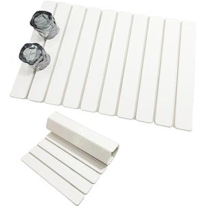 Stone Drying Mat for Kitchen Counter Large Dish Drying Mat 23.6"L15.4"W Collapsible Stone Dish Drying Mat Absorbent Diatomaceous Earth Dish Drying Mats for Cups, Dishes, Utensils (White, Large)