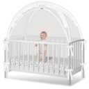 Crib Tent - Crib Net to Keep Baby in, Stop Baby from Climbing Out of Crib, Pop Up Crib Tent with Durable Breathable Net Double Zipper Strong Rods Installation Convenience (Black Line, Large)