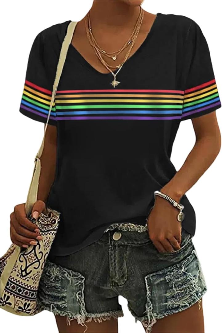 Be You Shirt Women Pride T Shirt Rainbow Graphic Shirts Letter Print Casual Short Sleeve Tees Tops