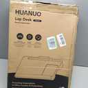 HUANUO Lap Desk - Fits up to 17 inches Laptop Desk, Built in Mouse Pad & Wrist Pad for Notebook, Laptop, Tablet, Lap Stand with Tablet, Pen & Phone Holder, Brown Woodgrain