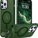 Temdan Magnetic Compatible with iPhone 13 Pro Max Case, [Built-in Invisible Kickstand][Compatible with MagSafe] [Military Grade Shockproof] Slim Translucent Matte Phone Case for iPhone 13 Pro Max 6.7"