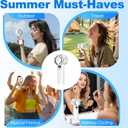 2 x Portable Handheld Fan 5 Speeds, 3000mAh USB Rechargeable Mini Fan, LED Digital Display, Lightweight fan for Indoor Outdoor Travel/Camping/Office