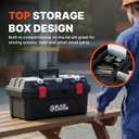 Black Canyon Tool Box - 19 Inch Plastic Dual-Layer Design, 44 lbs Load Capacity Portable Tool Box, Ergonomic Handle, Stackable & Top-Lid Storage, Perfect for DIY, Workshop & Job Site Organization