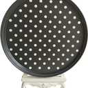Non stick round pizza pan with holes for oven best perforated carbon steel pizza tray (10 inch)