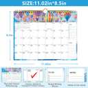 2 x 2026-2027 Wall Calendar - Includes January 2026 to June 2027, 18-Month Paper Wall Calendar 11 x 8.5 Inches.Thick Paper with Julian Dates and Block for New Year and Christmas Holidays To-dos  Notes (G)