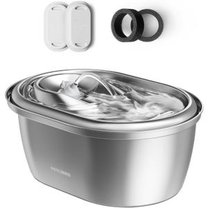 PETLIBRO Stainless Steel Cat Water Fountain, 101oz/3L Automatic Water Dispenser for Cats Indoor, Quiet Pet Water Dispenser with 2 Filters, Adjustable Flow Cat Fountain Also for Small Dogs