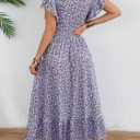 Casual Summer Maxi Dresses for Women (Purple, XL)