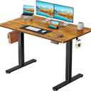 Marsail Electric Standing Desk with One-Piece Desktop,55 x 30 inch Height Adjustable Office Gaming Computer Desk with Deeper Tabletop,Home Office Stand up Desk with 4 Memory Presets, Desk for Bedroom (Rustic Brown)