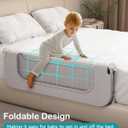 Bed Rail for Toddlers, Baby Bed Rail Guard with U-Shape Base, Height Adjustable & Foldable Toddler Bed Rails for Full Size, Queen, King, Twin (Grey, 59in)