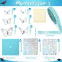 2 x Wavwavw 37 Pcs DIY Graduation Cap Decorations Kit, Glitter Papers, 3D Butterfly Self Adhesive Rhinestones Stickers Alphabet Letter Stickers for 2026 Grad Hat Decor Party Supplies(Lake Blue)