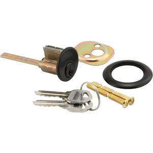 Prime-Line U 11296 Rim Cylinder Lock, 3/4 in. Hole Center, Diecast, Classic Bronze, Kwikset (Single Pack)