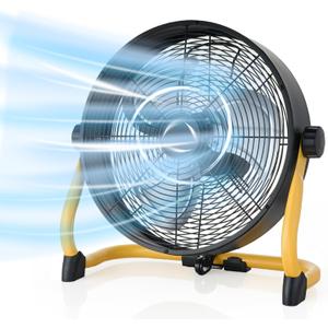15" Battery Operated Fan Rechargeable Powered,20H Run Time 12 Wind Speed,Cordless High Velocity Metal Blade Portable Fan for Camping Travel Patio Tent Indoor Outdoor 360 Tilt