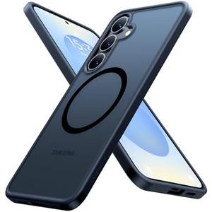 TORRAS Magnetic Shockproof for Samsung Galaxy S25 Case, Fit for MagSafe, 4X Military Grade Protection, Translucent Hard Back Slim Case for Samsung S25 Case, Anti-Fingerprint Anti-Scratch, Black