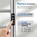 QAOYEDE Towel Warmer Rack for Bathroom with Timer/Fahrenheit Temperature Control, Stainless Steel Heated Towel Racks with Plug-in Wall Mounted 12 Bars Towel Warmer Brushed Nickel
