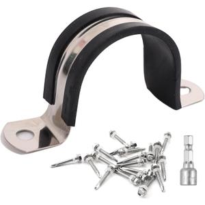 Pipe Clamps,304 Stainless & Rubber Cushioned Heavy Duty Conduit clips (SCH 2 in (60 MM) - 12 Pack)