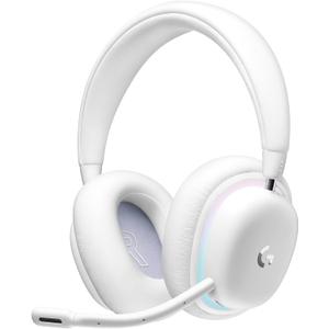 Logitech G735 Wireless Gaming Headset, Customizable LIGHTSYNC RGB Lighting, Bluetooth, 3.5 MM Aux Compatible with PC, Mobile Devices, Detachable Mic - White Mist