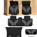 Premium Color TPE Floor Mats 6-PCS for Tesla Model Y Juniper 2025 2026 | Titan Gray Wing Design | Car Mat Full Set Front & Rear | All-Weather Protection, Pet & Child-Friendly Accessories