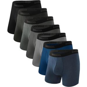 BAMBOO COOL Men's Underwear Breathable Boxer Briefs with Fly Moisture-Wicking Lightweight Underwear 7-Pack  XL