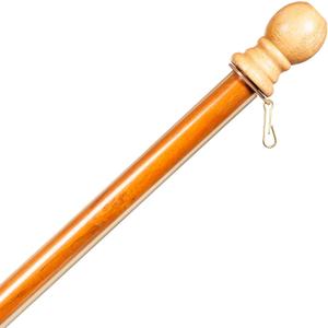 Evergreen Flag 56" Solid Wood Flag Pole with One Clip and Anti-Wrap Tube for 3'x5' Estate Flag with Pole Sleeve, Outdoor Weatherproof Use for Residential or Commercial