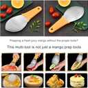 2 Pcs Mango Slicer Cutting Tool, Watermelon Cutter Tool, Mango Splitter Dragon Fruit Prep Tool, Mango Pitter and Peeler with Non-Slip Handle Kitchen Tools for papaya, avocado, Kiwi