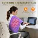 Far-Infrared Heating Pad for Back: 2-3 Inches Penetrates Muscles Deeply for Stiffness Chronic Pain - 3S Fast Heating Extra Hot to 160 for Women from Desk Job - 4H Auto Off Graphene
