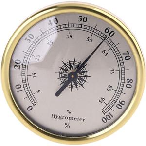 72mm Round Gold Hygrometer Humidity Meter Gauge Ring Surface - No Battery Needed