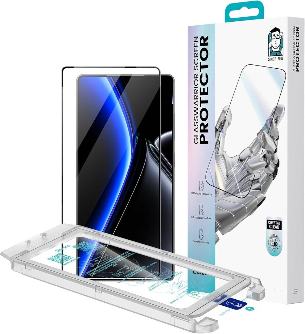 BENKS GlassWarrior AR Screen Protector for Samsung Galaxy S25 Edge, 9H+ Shatterproof [Military-Grade Protection], Superior Scratch Resistance Anti-Reflective Tempered Glass Screen Protector