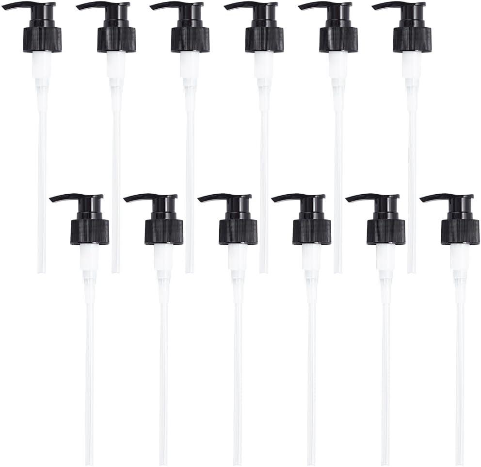 BENECREAT 12pcs Replacement Pumps 28-400 Dispenser Pumps for Soap, Lotion, Shampoo, Kitchen and Bathroom - Black Plastic