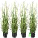 Jexine 4 Pcs 4 ft Tall Artificial Grass Plant Potted Artificial Greenery Floor Plants Faux Pampas Grass Tall in Pot for Housewarming Gift House Garden Bathroom Lobby Outdoor Decoration