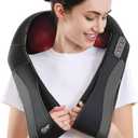 Back Neck Shoulder Massager with Heat, Shiatsu Electric Deep Tissue 3D Kneading Massagers for Relief on Waist, Leg, Calf, Foot Full Body Muscles, Gift for Men Women Mom Dad (Black)