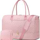 Travel Weekender Bags for Women - Duffle Bag Women with Shoe Compartment Carry On Overnight Bag with Toiletry Bag Duffel Bags with Wet Pocket for Gym Hospital Bags for Labor and Delivery Pink (Large)
