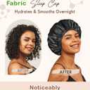 2 x BONNET QUEEN Silk Bonnet for Sleeping Hyaluronic Acid Satin Bonnet, Double Layer Hair Wrap for Curly Hair Women Sleep Cap (Black)