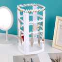 2 x Sooyee White Earring Organizer,360 Rotating Earring Holder,4 Tiers Jewelry Rack Display Classic Stand, 156 Holes and 160 Grooves for Necklaces Earrings Piercings