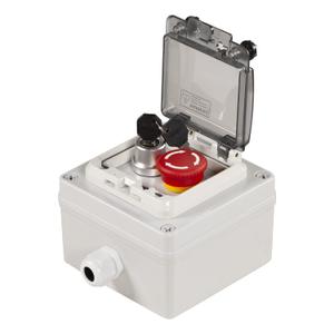 Push Button Box ip67 with Emergency Stop Button Lock Push Button Key Switch with Protective Cover Anti-misoperation Switch (ac/dc 6a-110v/3a-240v/2.5a-380v)