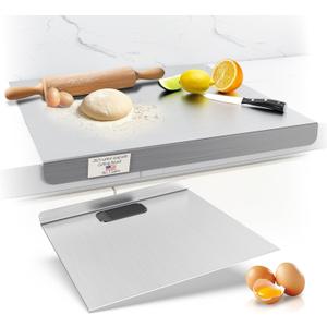 Stainless Steel Cutting Board, Kneading Board Baking Board, Countertop Chopping Boards for Meat, Fruits, Vegetables, and Bread, Easy To Clean (22.8"X35.4")