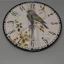 12" Retro Vintage Clock Bird French Country Tuscan Style Non-Ticking Silent Wooden Wall Clock Quartz Battery Operated Decor Retro Design for Kitchen/Living Room/Bedroom/Farmhouse