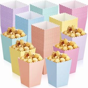Jingmore 120 Pcs Mini Popcorn Boxes for Party, Pastel Popcorn Bucket Disposable Colorful Popcorns Snack Candy Container for Movie Birthday Wedding Party Decorations, 2.2 x 4.2 x 3 Inches(6 Colors)