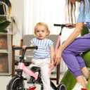 XJD Toddler Bike, 6 in 1 Folding Toddler Tricycle for 1-4 Year Old with Parental Control Handle, Balance Bike with Removable Pedal, Backrest, Adjustable Seat, First Christmas Birthday Gifts (Pink)