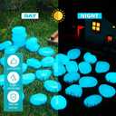 Landical 100 Pcs Large Glow in The Dark Rocks Pebbles Outdoor Fish Tank Rocks Aquarium Gravel Luminous Stones for Walkway Succulent Plant Halloween Decor (Light Blue,1.8 Inch)