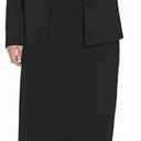 Casly Lamiit Women's 2 Piece Midi Skirt Sets Business Casual Outfits Long Sleeve Cardigan Matching Dressy Suits, Medium