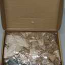 Geosar 36 Pieces Glitter Christmas Poinsettia Artificial Xmas Flower Ornaments Flowers Decorations with Clips and Stem Glitter Poinsettia Christmas Tree Ornaments for Xmas Wedding (Champaign Gold)