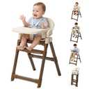 High Chair for Babies and Toddlers, Convertible Baby High Chair with Easy Clean Removable Tray, Multi-Use Foldable Highchair with Adjustable Legs (Beige)