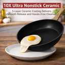 Bazova 23-Piece Pots and Pans Set Non Stick,Titanium Ceramic Cookware Set Non Toxic,Long-Lasting,PFAS Free,Induction Compatible,Complete Kitchen Set with 3 Frying Pans for All Cooking needs (Black)