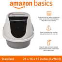 Amazon Basics No-Mess Hooded Enclosed Cat Litter Box with Odor Control and Swinging Door, Standard, 21" x 16" x 15", Multicolor