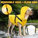 Dog Raincoat: Dog Rain Jacket with Reflective Harness & Removable Hood | Waterproof Dogs Rain Coat Poncho for Large Dogs Puppies (Yellow - XL)