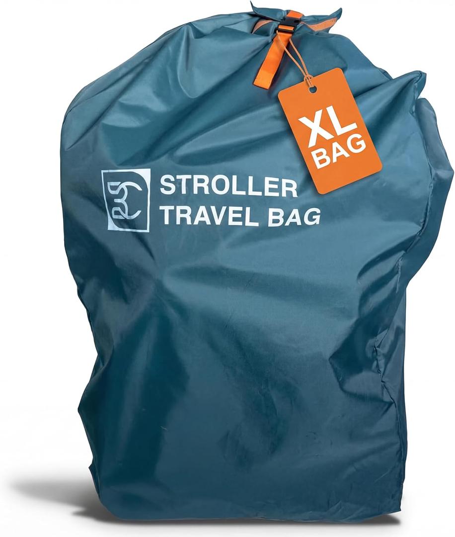Extra Large Double Stroller Wagon Gate Check Bag for Airplane Travel [50" x 26" x 18"] 420D Waterproof Nylon | Fits Wonder fold W4, BOB Joggers, Veer, Jeep Wagon, Radio Flyer | NOT for Single Strollers
